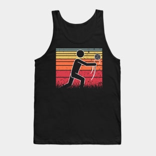 Travel back in time with beach volleyball - Retro Sunsets shirt featuring a player! Tank Top